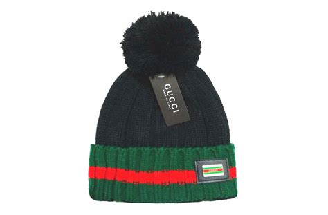 black gucci hat with pompom|gucci beanie hat.